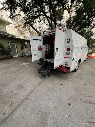 Magnet Plumbing service vehicle on-site for Faucet Repair in Coral Gables Section